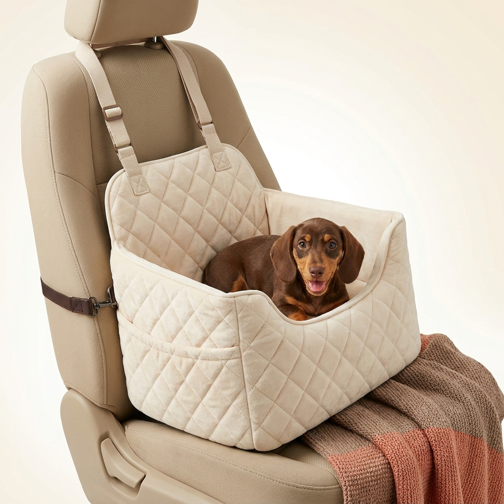 SnugRide Pet Car Seat with dog sitting comfortably