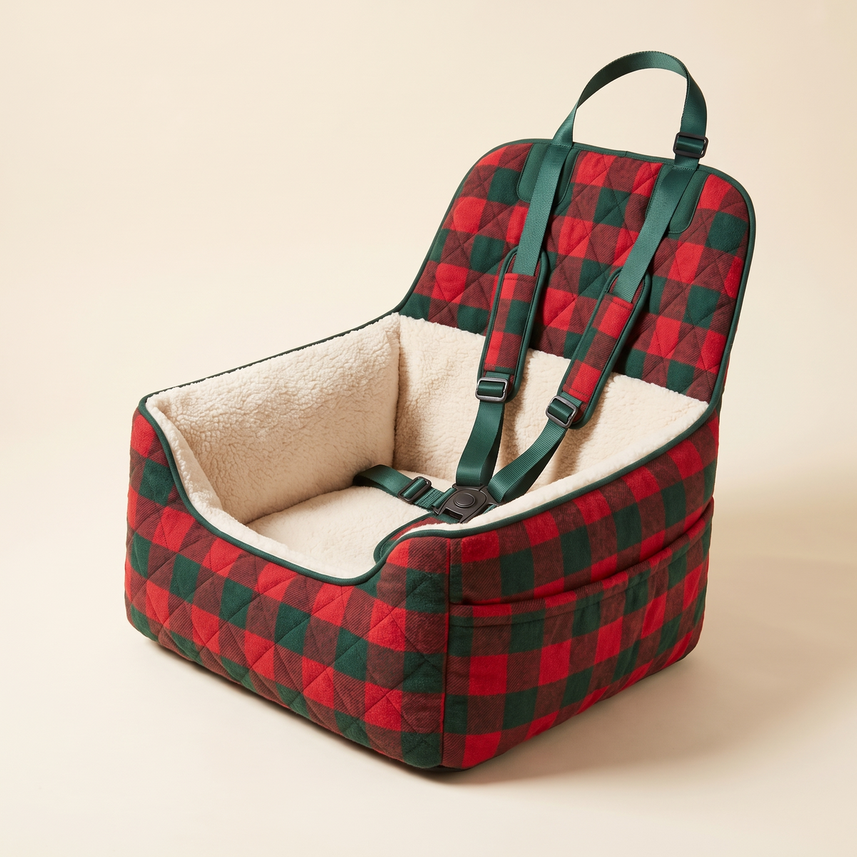 SnugRide Pet Car Seat - Holiday Plaid (Christmas)